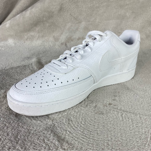 Nike Court Vision Next Nature Mens Sneakers Shoes 11 Triple White Leather NEW - Picture 6 of 10